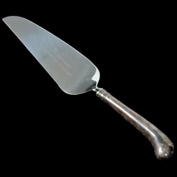 Vtge Silver Plated Cake Server Engraved Happy Honeymoon Holland America Cruises - Picture 1 of 3